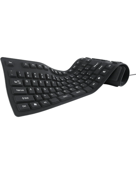 Keyboard Gembird KB-109F-B, Silicone, EN keys, Liquid-proof, Black, USB