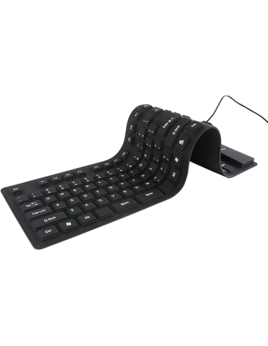 Keyboard Gembird KB-109F-B, Silicone, EN keys, Liquid-proof, Black, USB