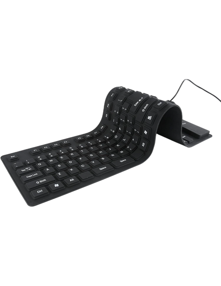Keyboard Gembird KB-109F-B, Silicone, EN keys, Liquid-proof, Black, USB