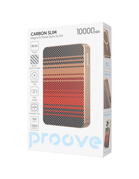 Acumulator extern Proove Carbon Slim 22.5W, 10000mAh, Bronz