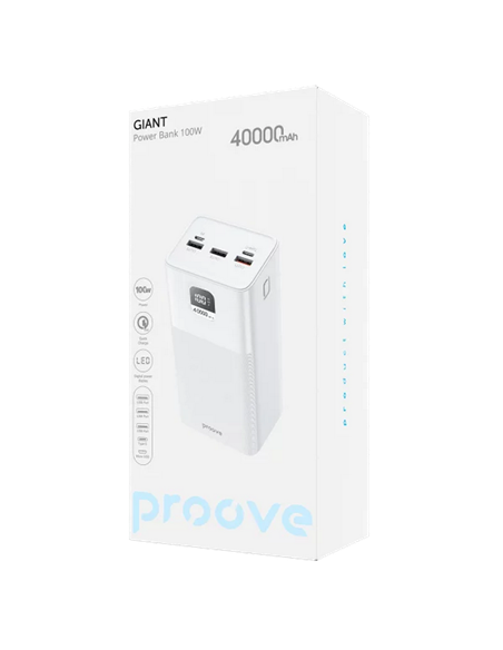 Портативное зарядное устройство Proove Giant, 40000мА·ч, Белый