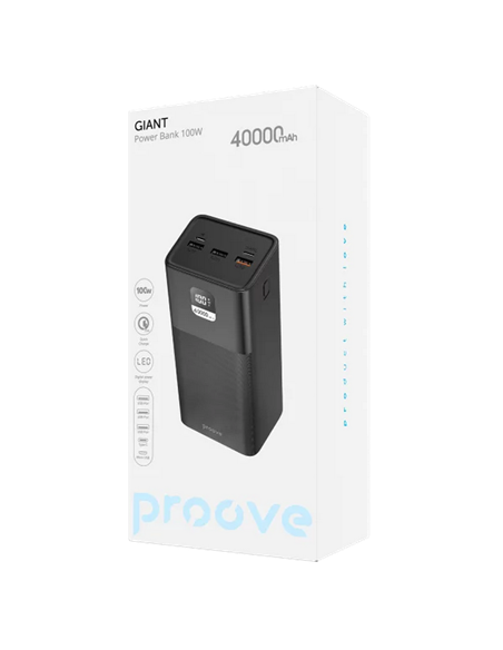 Портативное зарядное устройство Proove Giant, 40000мА·ч, Черный