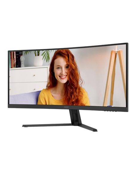 34" Monitor de birou AOC CU34B3E, VA 3440x1440 WQHD, Negru