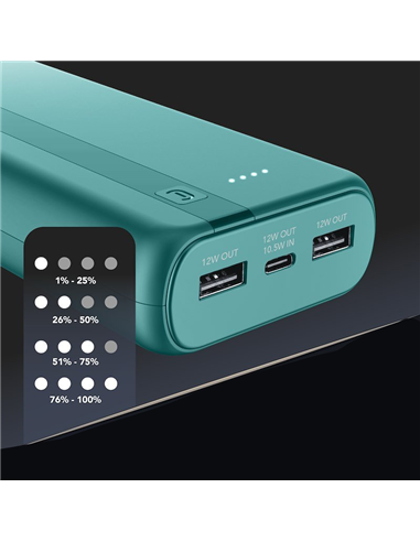 Портативное зарядное устройство Cellularline Essential, 10000мА·ч, Синий