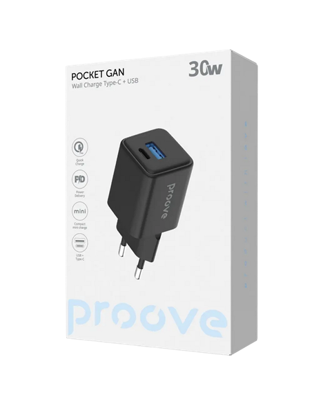 Încărcător Proove Pocket Gan, 30W, Negru