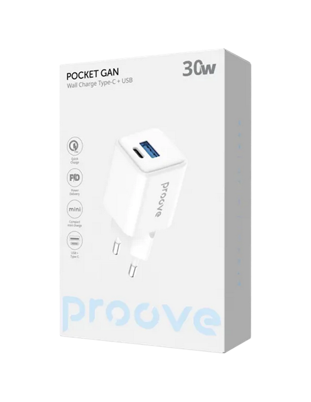 Încărcător Proove Pocket Gan, 30W, Alb