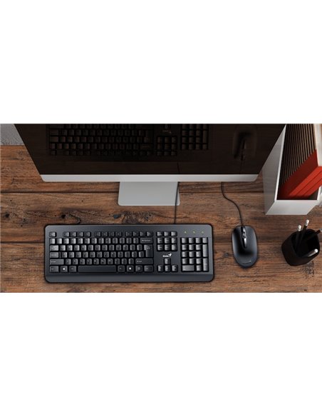 Set Tastatură + Mouse Genius KM-160, Cu fir, Negru