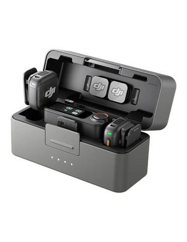 Microfon portabil pentru înregistrare vocală DJI Mic 3 (2 TX + 1 RX + Charging Case), Fără fir, Negru