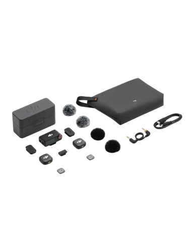 Microfon portabil pentru înregistrare vocală DJI Mic 3 (2 TX + 1 RX + Charging Case), Fără fir, Negru