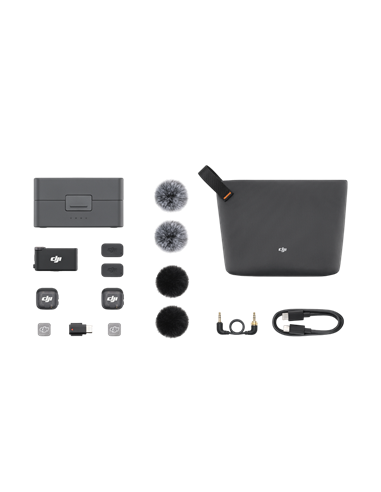 Microfon portabil pentru înregistrare vocală DJI Mic 3 (2 TX + 1 RX + Charging Case), Fără fir, Negru