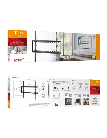 Suport fixat pe perete BARKAN E407, Negru
