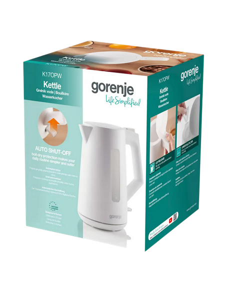 Fierbător electric Gorenje K17OPW, Alb