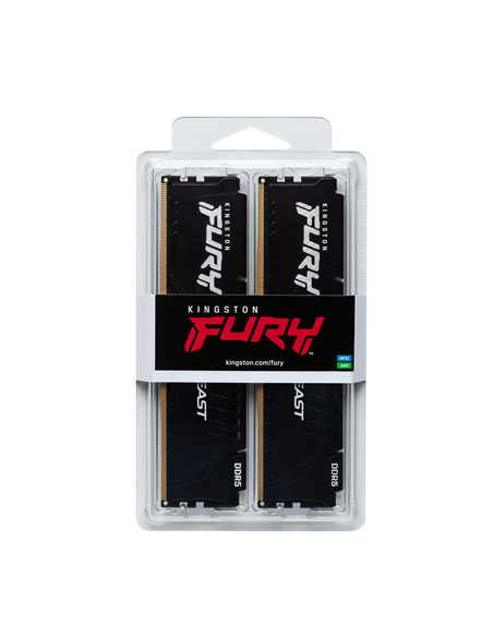 Оперативная память Kingston FURY Beast, DDR5 SDRAM, 6000 МГц, 16 ГБ, KF560C36BBEK2-16