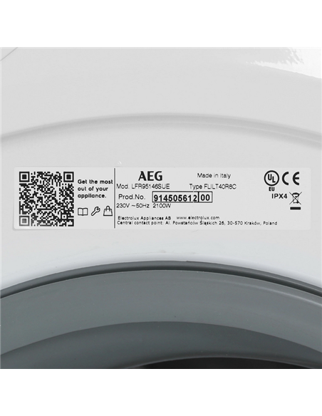 Mașină de spălat AEG LFR95146SUE, 10kg, Alb