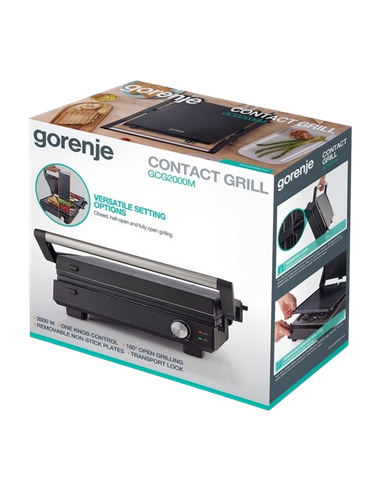 Электрический Гриль Gorenje GCG2000M, 2000Вт, Чёрный