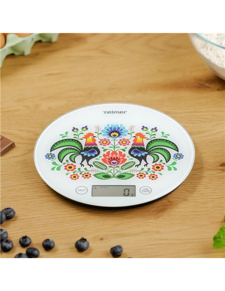 Cântar electronic de bucătărie Zelmer ZKS1611, Alb