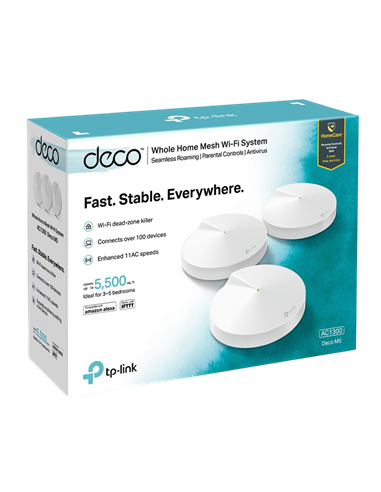 Sistem Wi-Fi Mesh TP-LINK Deco M5 (3-Pack), Alb