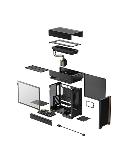 Carcasă PC Deepcool CL6600, Midi-Tower, Fără PSU, Negru