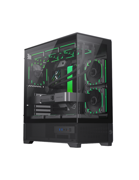Компьютерный корпус Gamemax VISTA 2 AB, Midi-Tower, Без блока питания, Чёрный