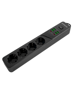 Prelungitor electric Proove Power Strip P-04, 4 Prize, 2m, Negru 2