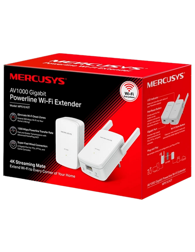 Wi-Fi + Powerline адаптер MERCUSYS MP510 KIT, AV1000, 1000 Мбит/с, Белый