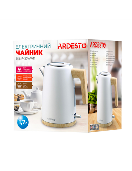 Электрочайник Ardesto EKL-F420WWD, Белый
