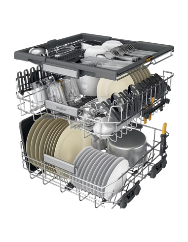 Mașină de spălat vase Whirlpool W7F HS51 X, Oțel inoxidabil