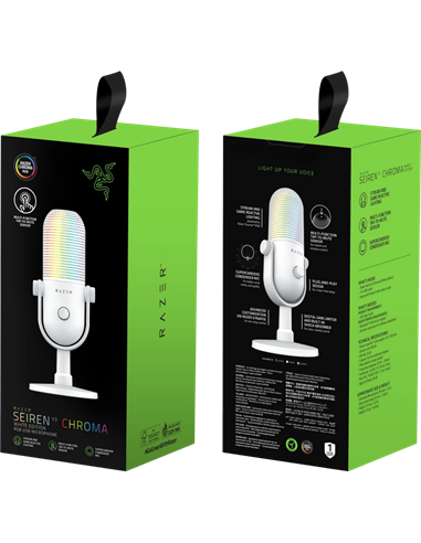 Игровой Микрофон Razer Seiren V3 Chroma, Проводной аналоговый, Белый