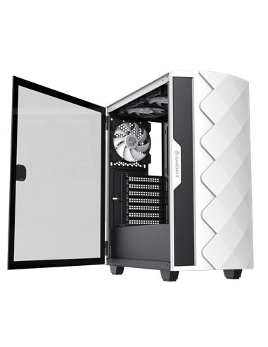 Carcasă PC Gamemax Diamond CP WT, Midi-Tower, Fără PSU, Alb