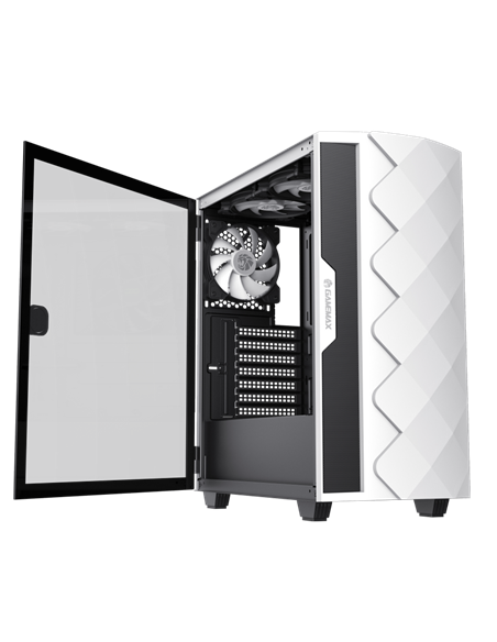 Компьютерный корпус Gamemax Diamond CP WT, Midi-Tower, Без блока питания, Белый
