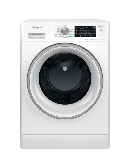 Mașină de spălat cu uscător Whirlpool FFWDD 1076258 SV EE, 10kg, Alb