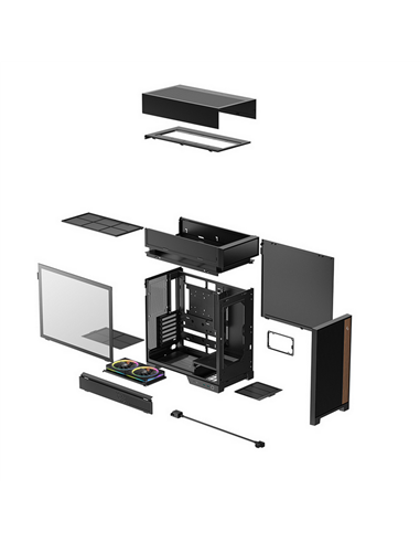 Компьютерный корпус Deepcool CL660, Midi-Tower, Без блока питания, Чёрный