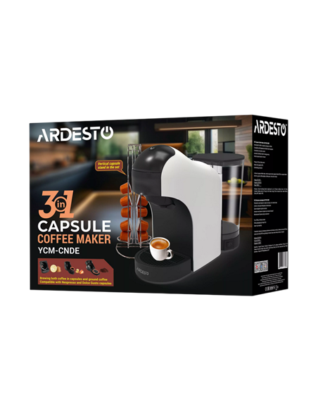 Капсульная Кофеварка Ardesto YCM-CNDE, 1400Вт, Белый