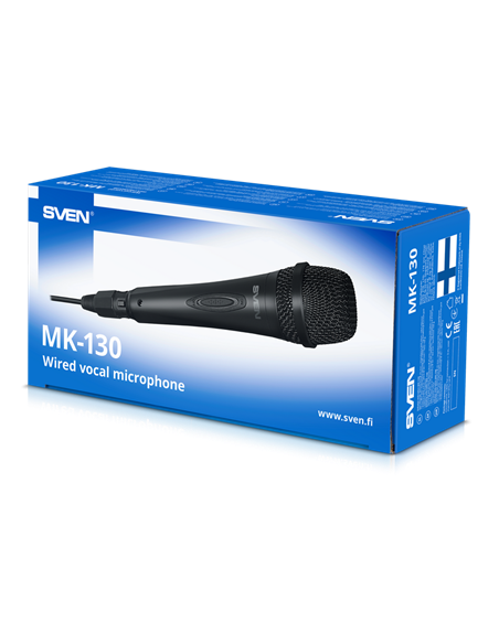 Microfon Karaoke SVEN MK-130, Cu fir, Negru